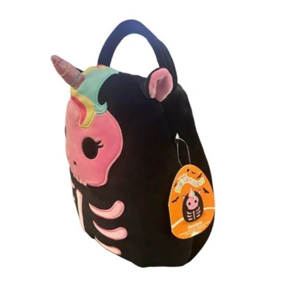 NWT Squishmallows Sketlana the Skeleton Halloween Treat Pail Bag - Picture 2 of 3